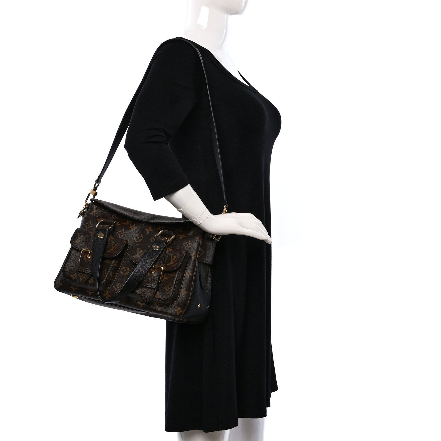 Louis Vuitton Monogram Manhattan NM Black 2 of 9