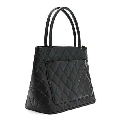 Chanel Caviar Quilted Medallion Tote Black 3 of 10