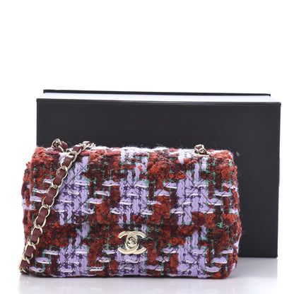 Chanel Tweed Quilted Mini Rectangular Flap Red Purple Green 11 of 11
