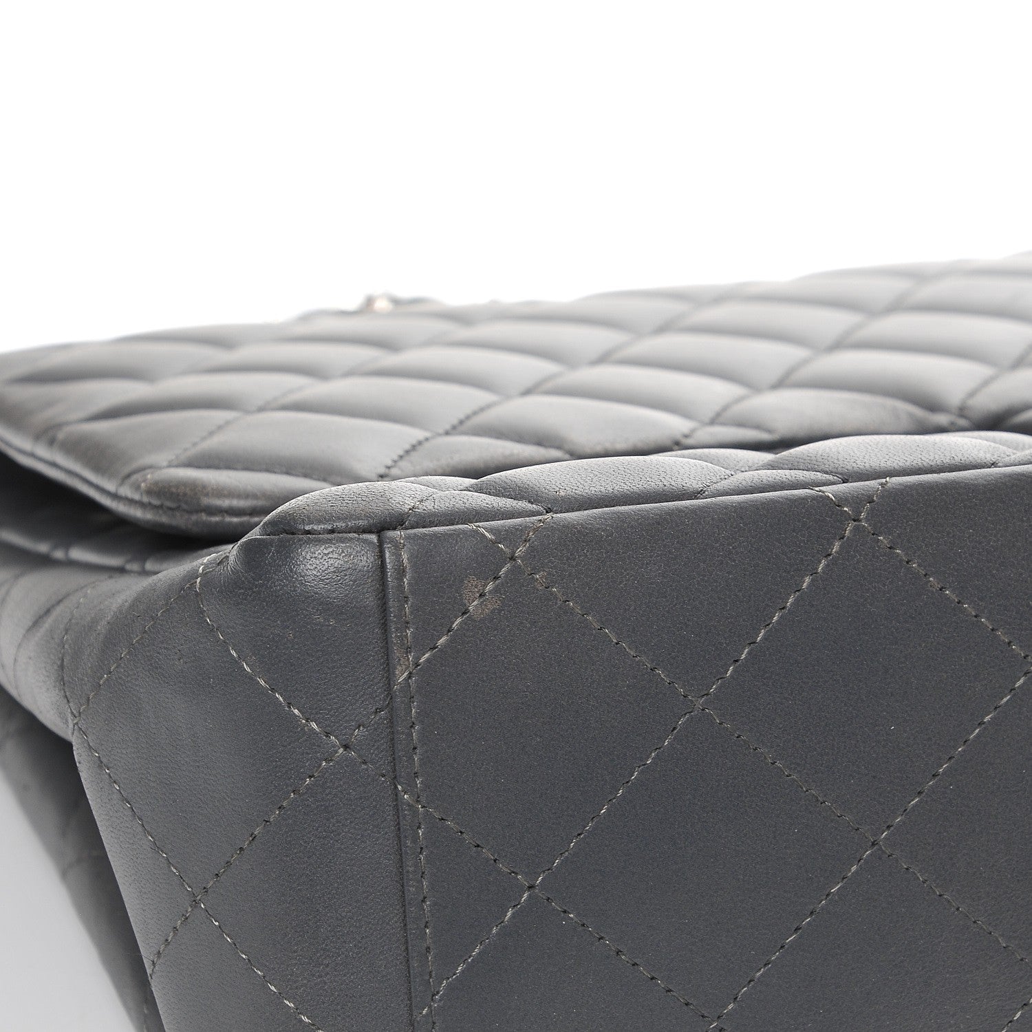 Chanel Lambskin Quilted Maxi Single Flap Grey 8 of 12