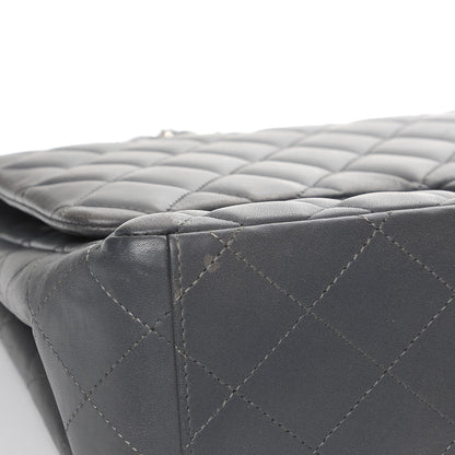 Chanel Lambskin Quilted Maxi Single Flap Grey 8 of 12