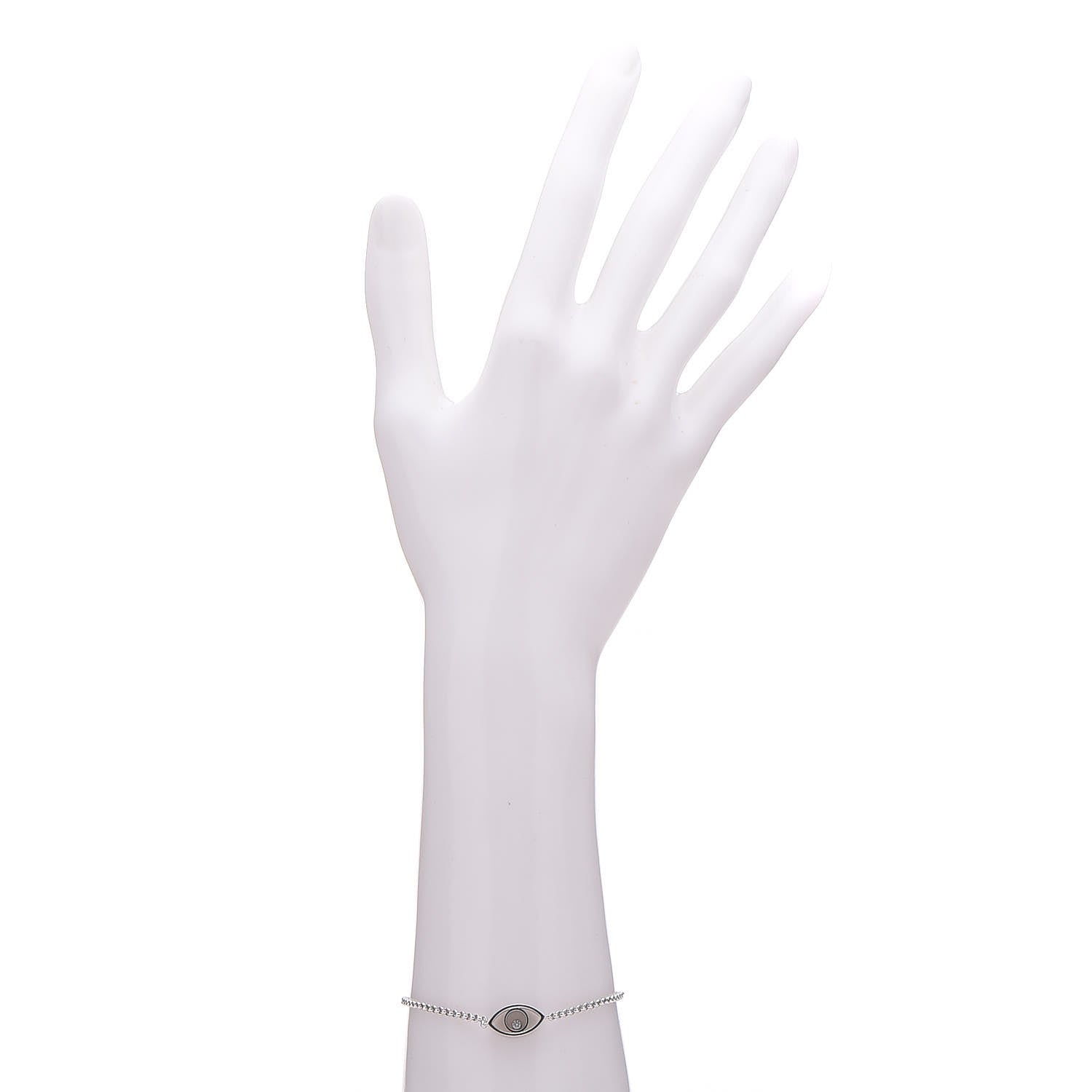 Chopard 18K White Gold Diamond Good Luck Charms Eye Bracelet 2 of 5
