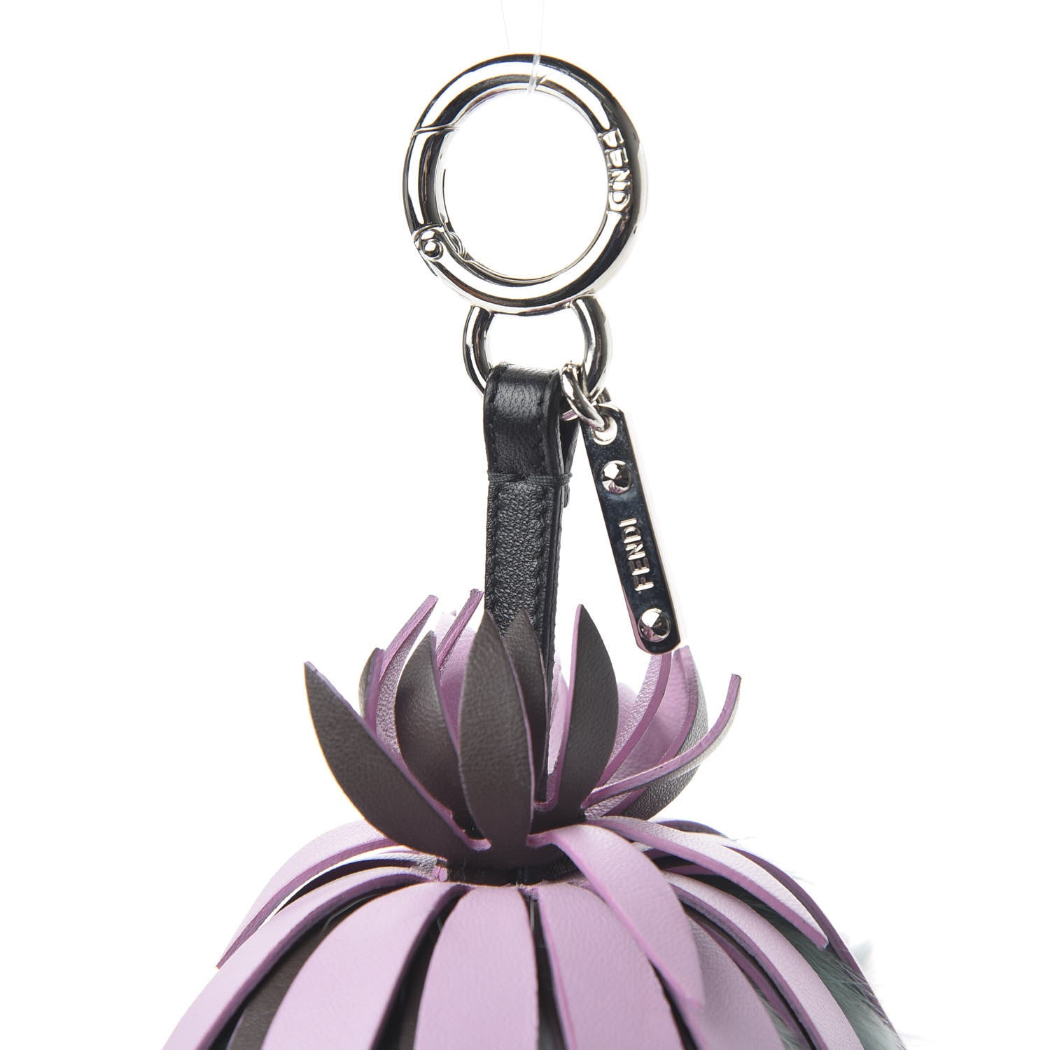 Fendi Fox Rabbit Fur Nappa Pineapple Bag Charm Green 3 of 3