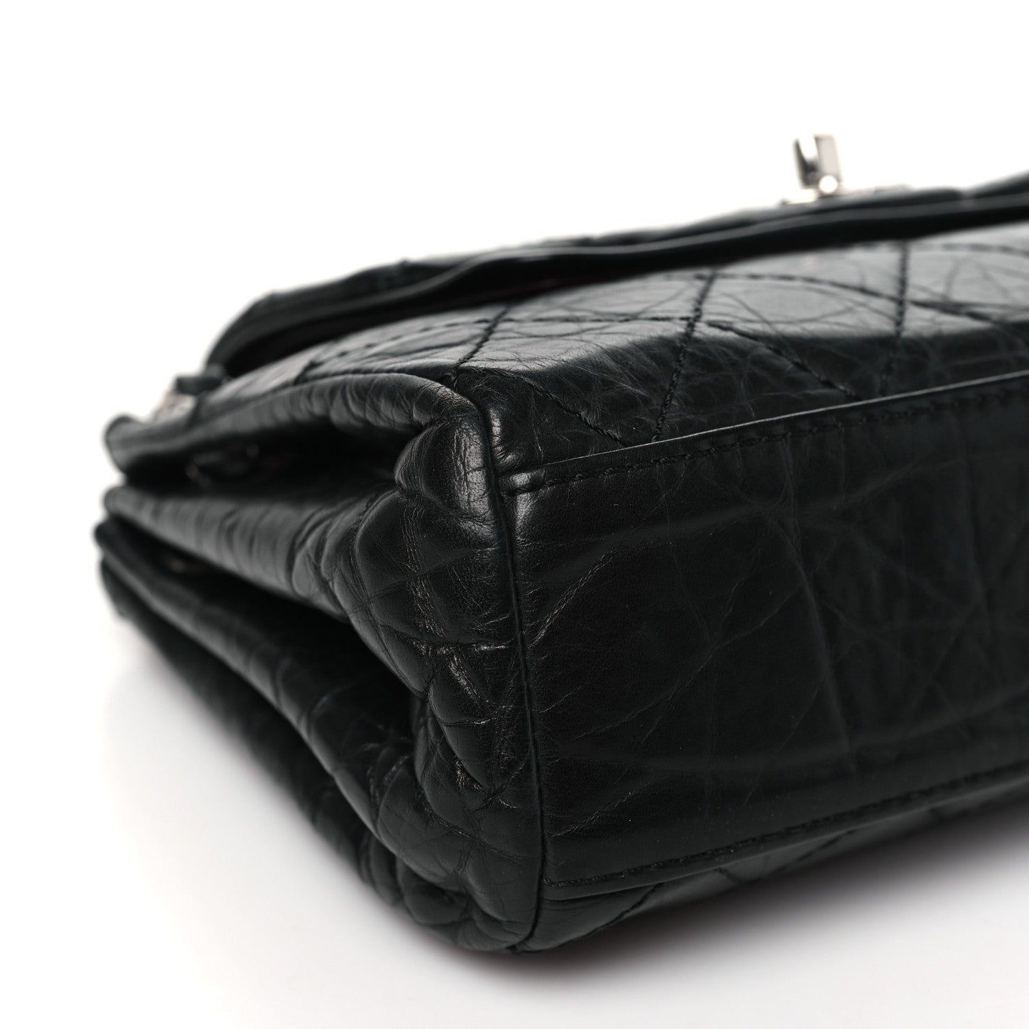 Chanel Aged Calfskin Quilted Accordion Double Flap Black 9 of 13
