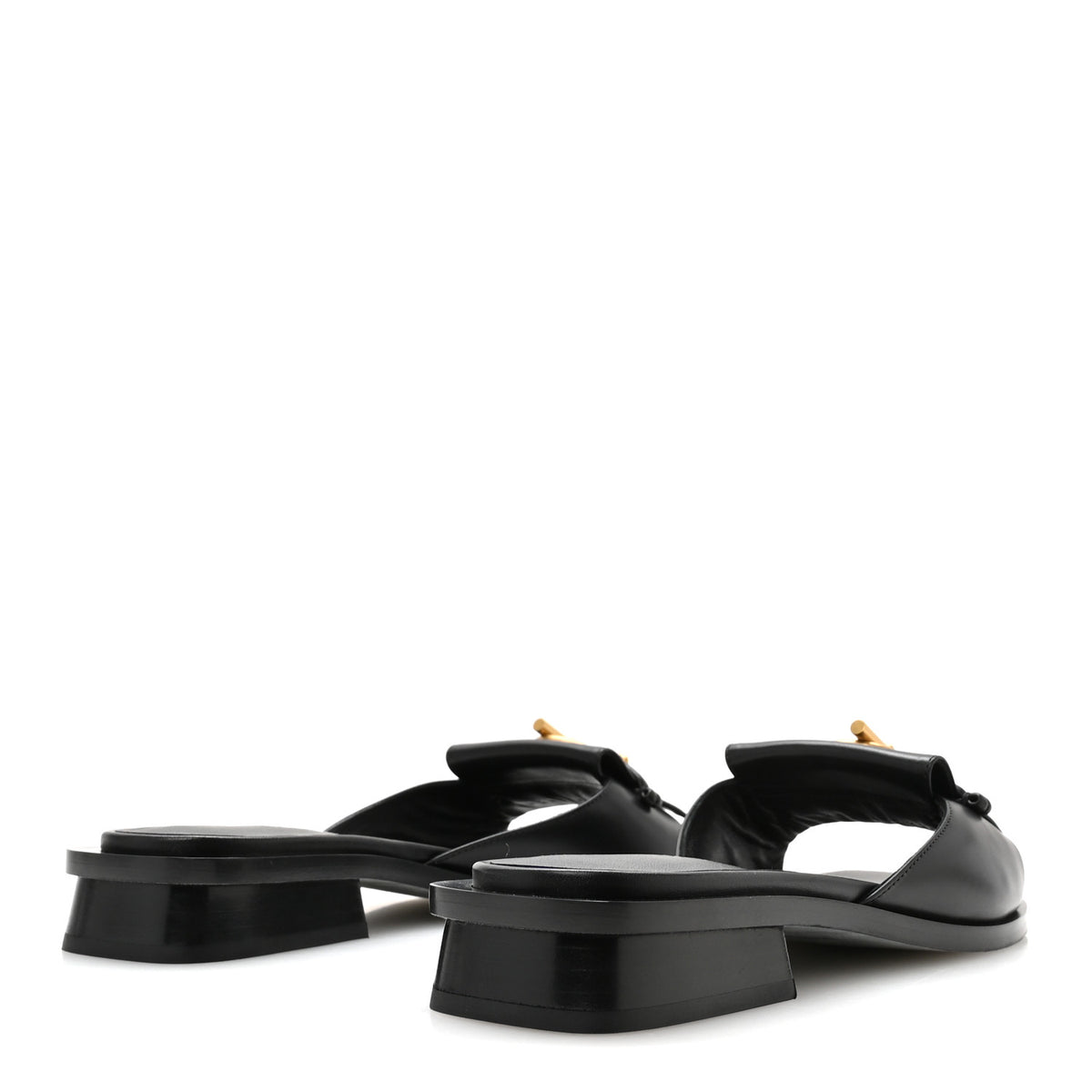 Calfskin Isle Sandals 36.5 Black