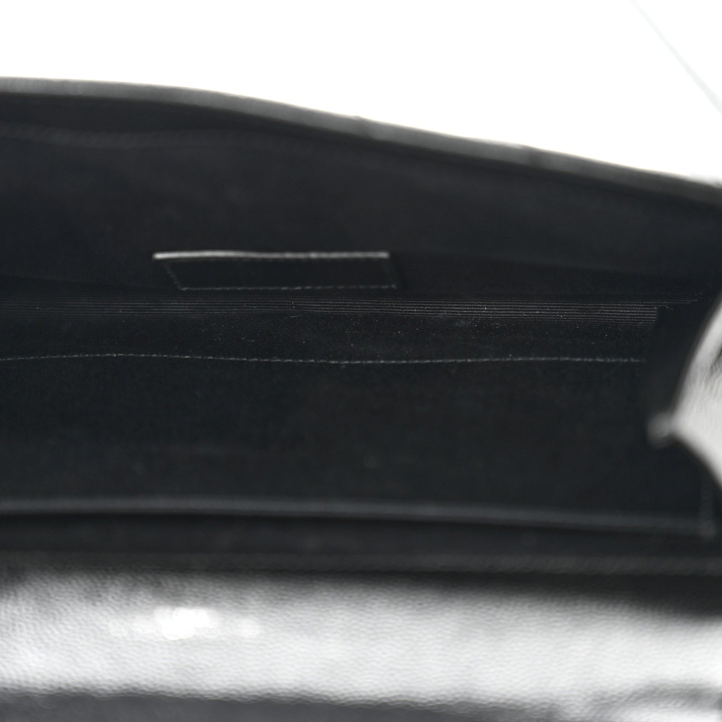 Grain De Poudre Matelasse Chevron Monogram Envelope Clutch Black