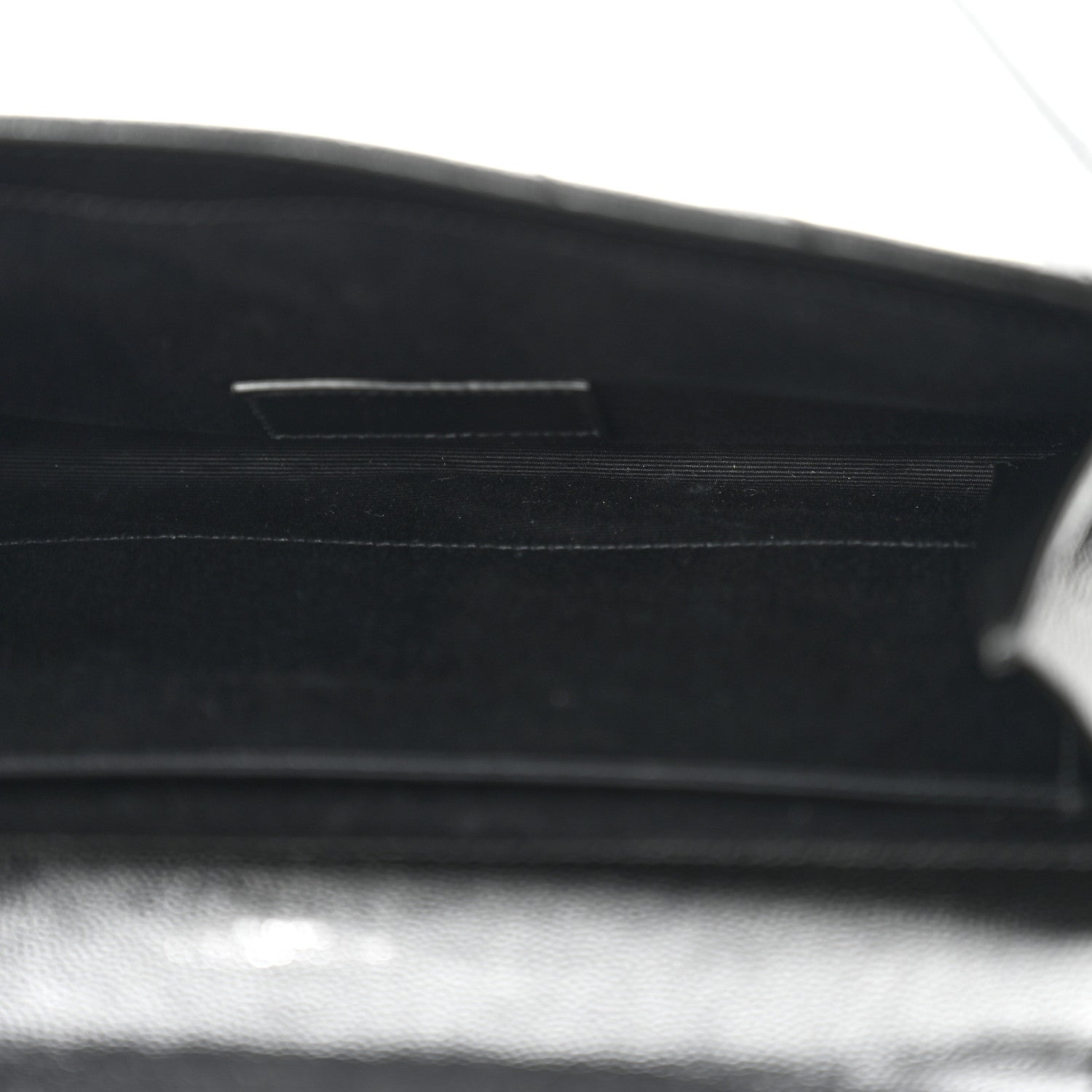 Saint Laurent Grain De Poudre Matelasse Chevron Monogram Envelope Clutch Black 5 of 8