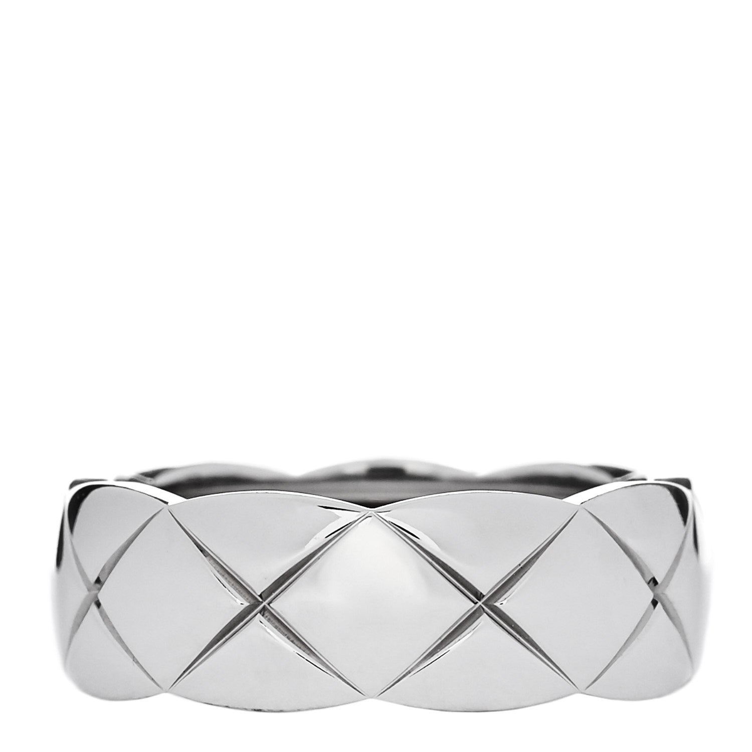 Chanel 18K White Gold Small Coco Crush Ring 52 6 1 of 6
