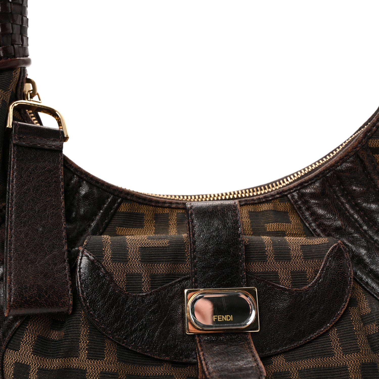 Fendi Zucca Nappa Nuvolata Vitello Tortuga Spy Tobacco Moro 7 of 9