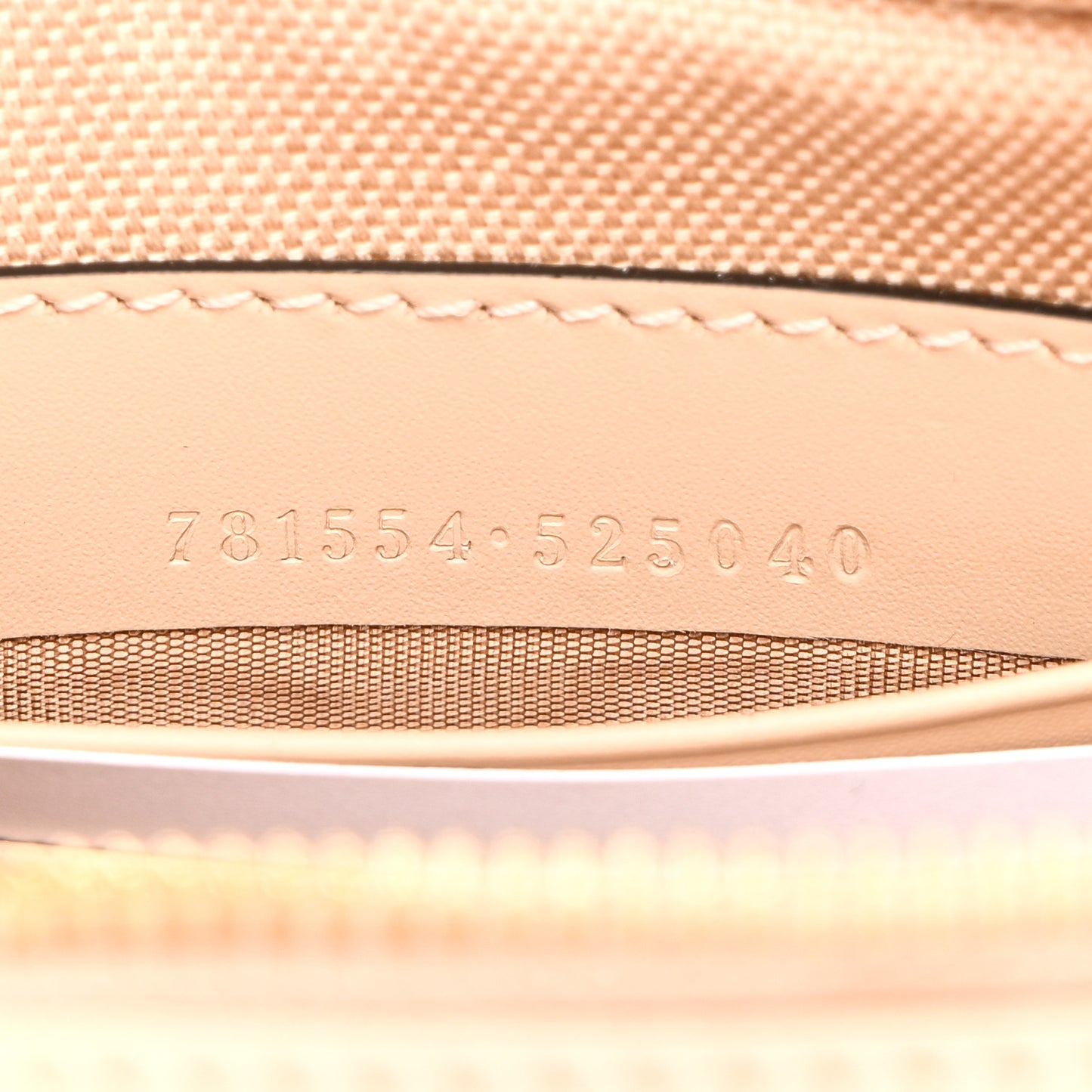 Calfskin GG Super Mini Debossed Chain Wallet Light Beige