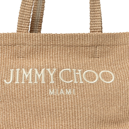 Jimmy Choo Raffia Embroidered East West Beach Tote Natural Latte 7 of 9