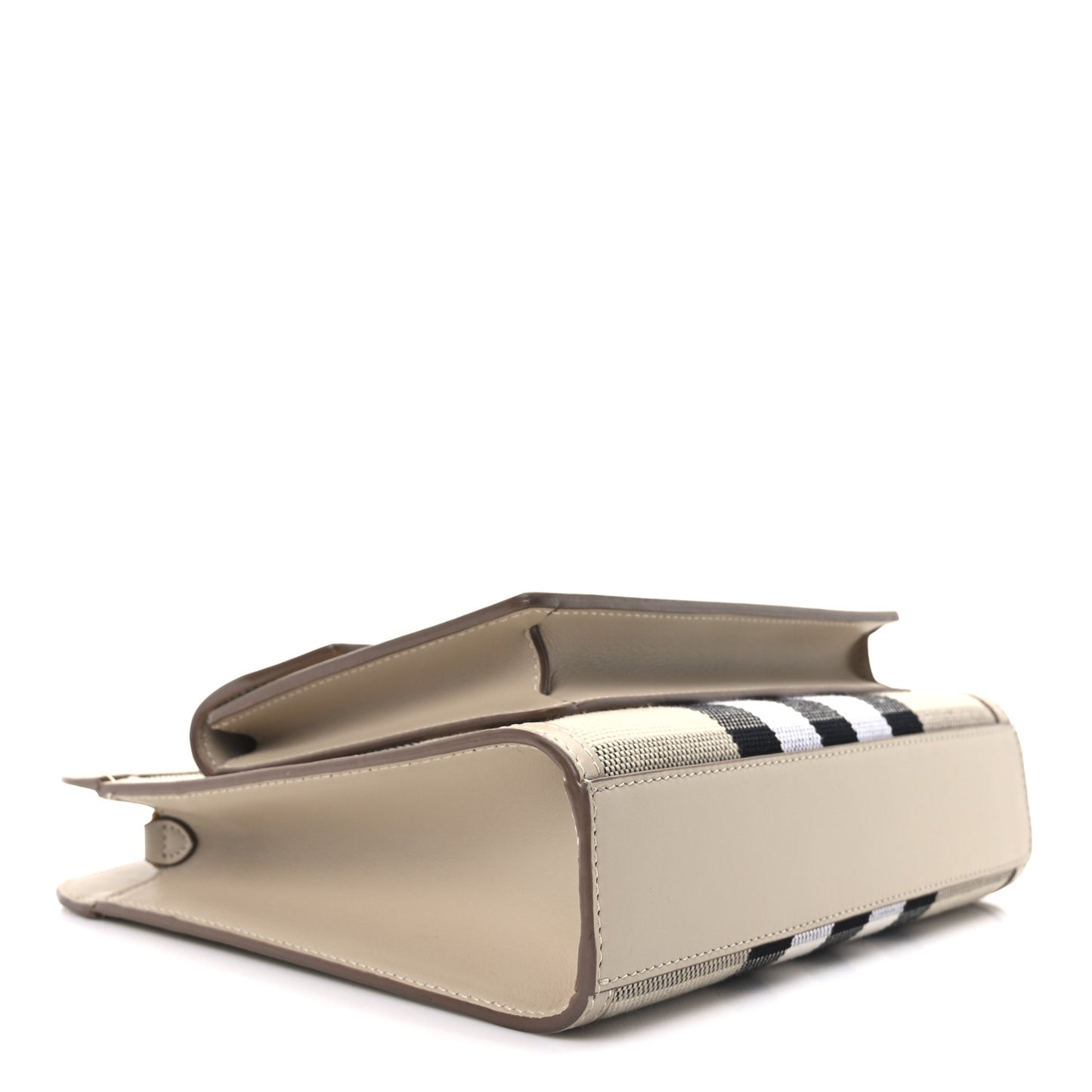 Smooth Calfskin Archive Canvas Check Mini Pocket Bag Dusty Sand