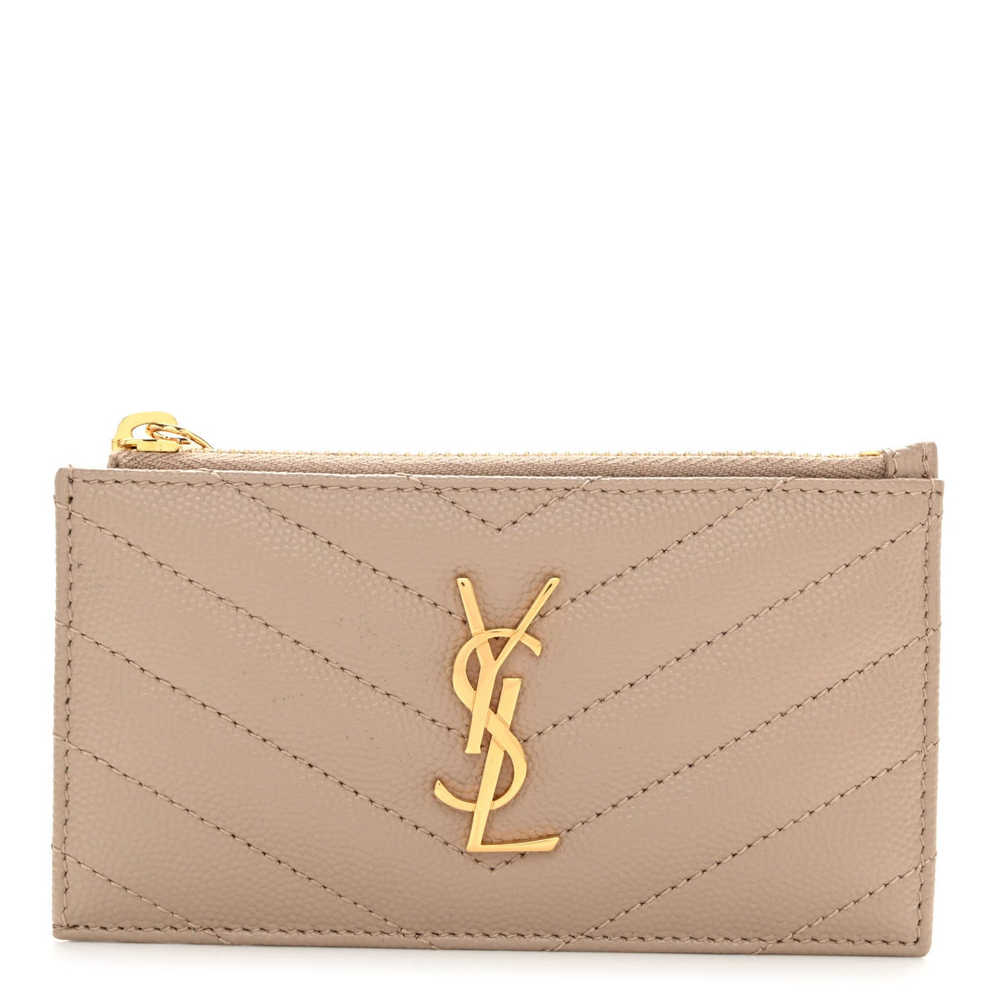 Monogram Grain de Poudre 5 Fragments Zip Pouch Card Holder Dark Beige