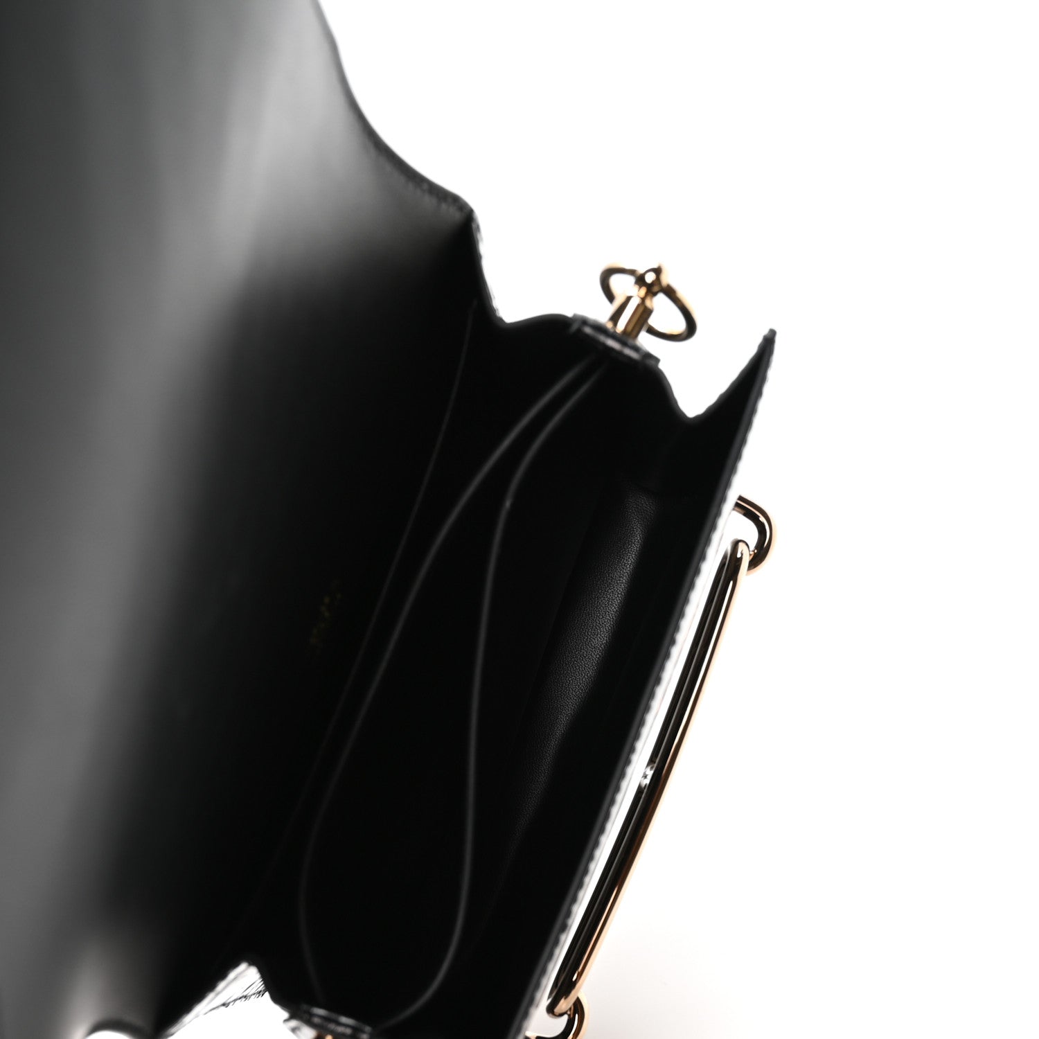 Hermes Shiny Alligator Mini Sac Roulis Black 5 of 10
