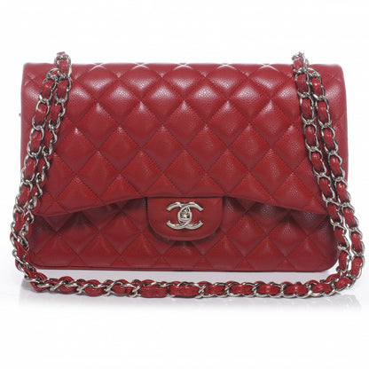 Chanel Caviar Jumbo Double Flap Red 1 of 6