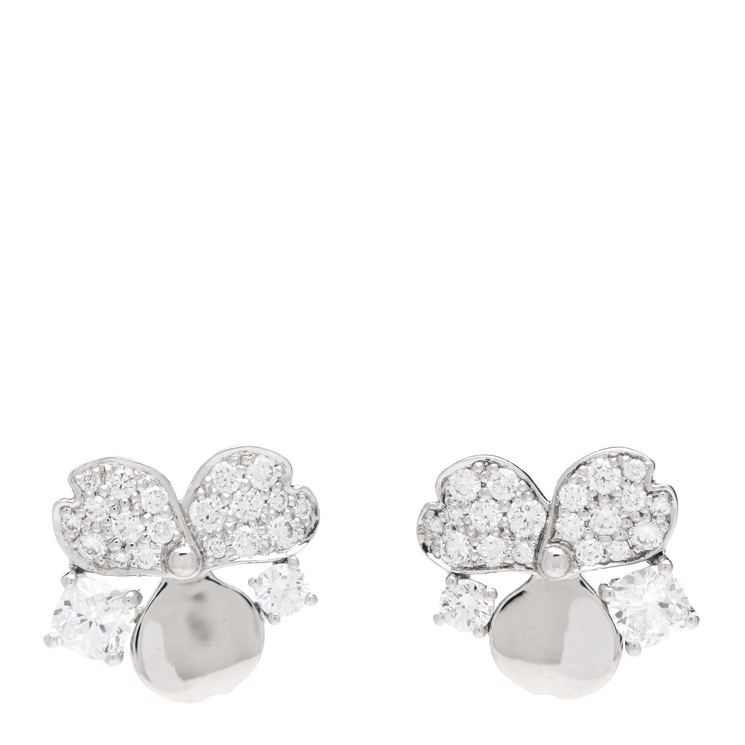 Tiffany Platinum Diamond Paper Flowers Cluster Earrings 1 of 5