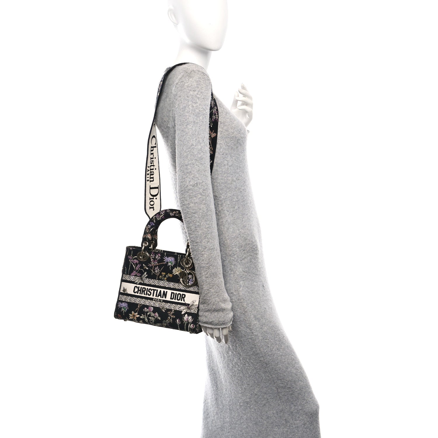 Christian Dior Canvas Embroidered Herbarium Medium Lady D-Lite Black Multicolor 2 of 10