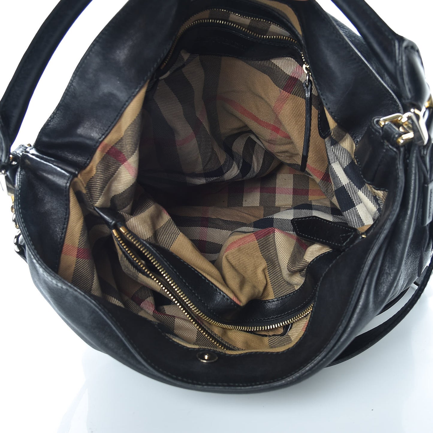 Soft Lambskin Bridle Calfskin Medium Gosford Hobo Black