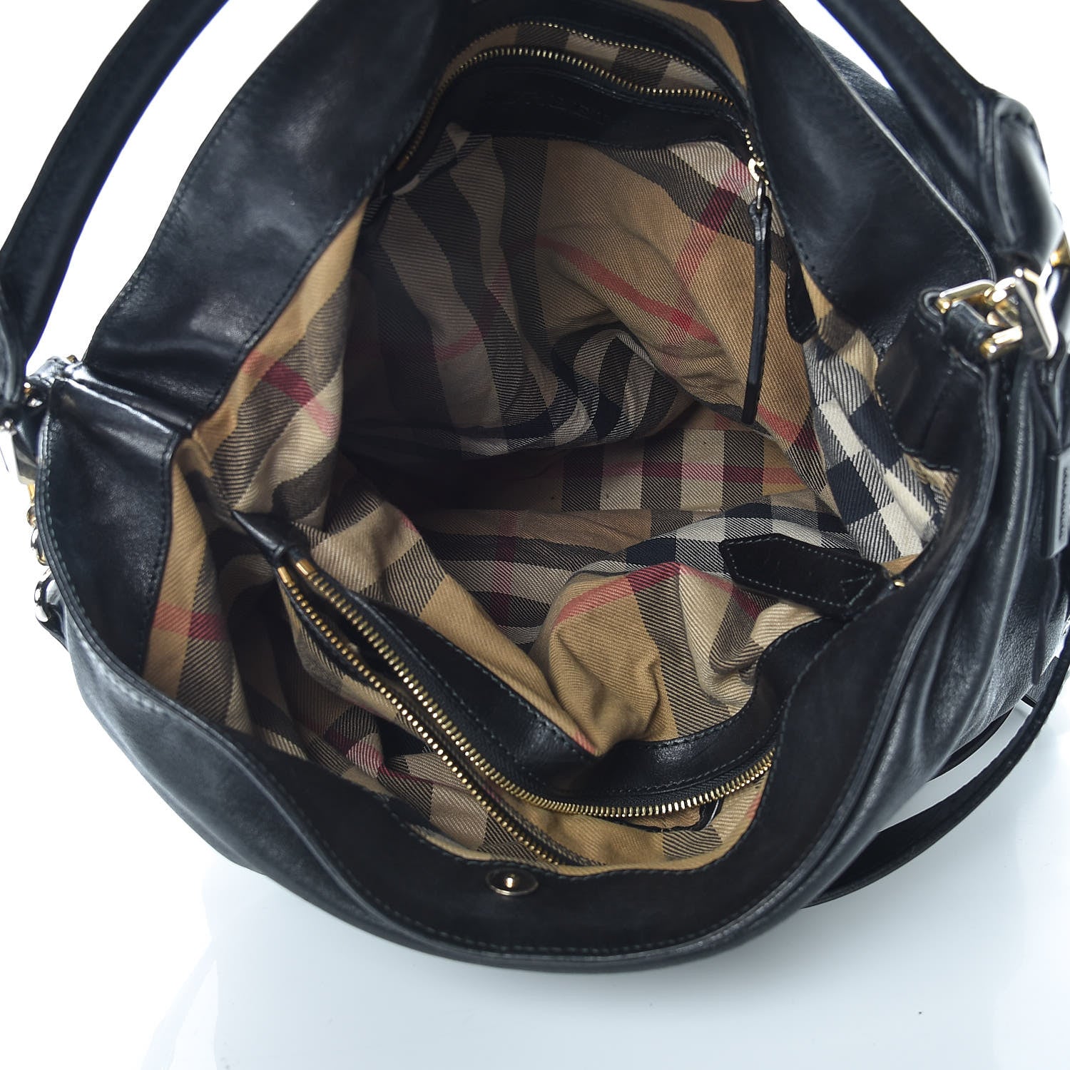 Burberry Soft Lambskin Bridle Calfskin Medium Gosford Hobo Black 5 of 19
