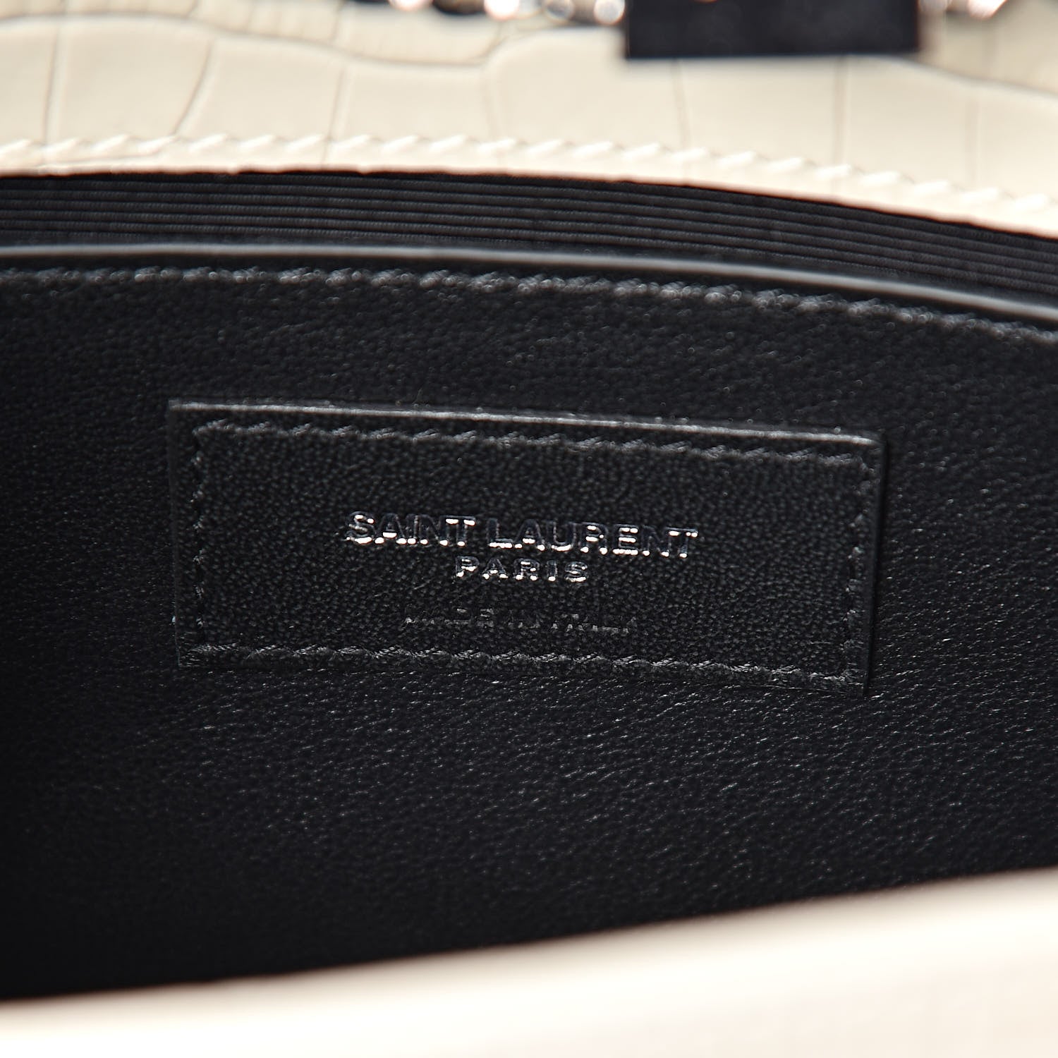 Saint Laurent Croc Calfskin Embossed Small Classic Monogram Kate Tassel Satchel Mouse Grey 6 of 9