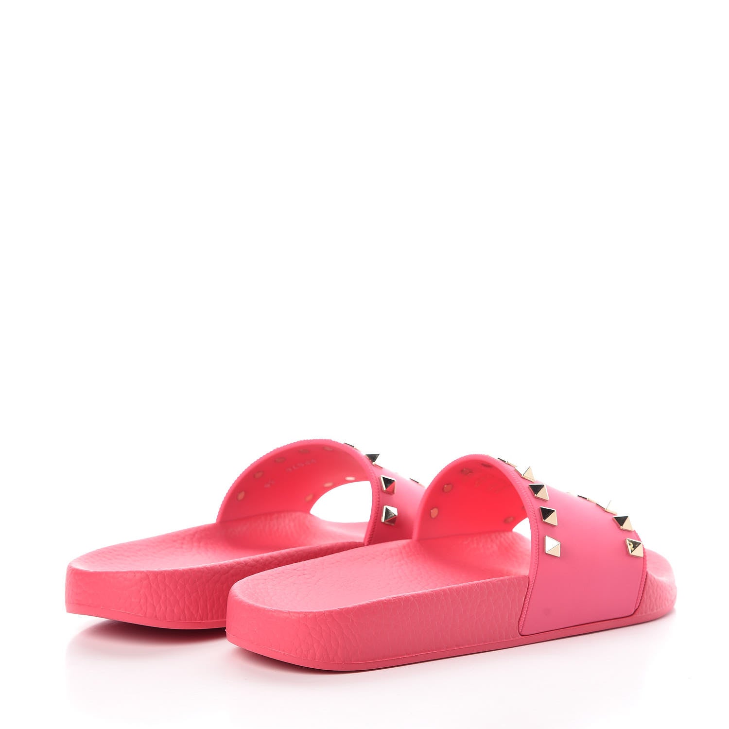 Valentino Garavani Rubber Rockstud Slide Sandals 36 Shadow Pink 4 of 8