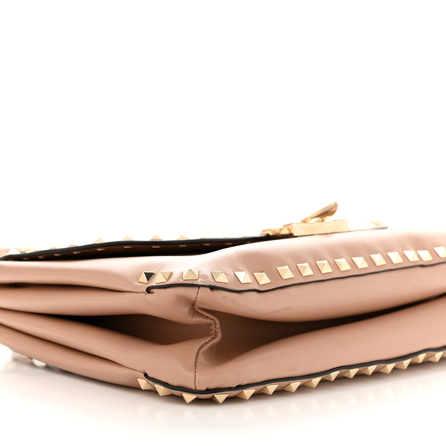 Vitello Small Rockstud Shoulder Bag Rose Cannelle