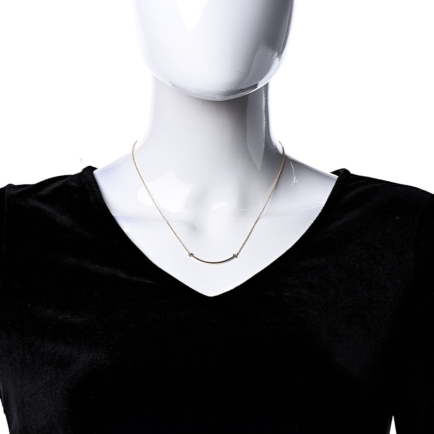 18K Rose Gold Small T Smile Pendant Necklace