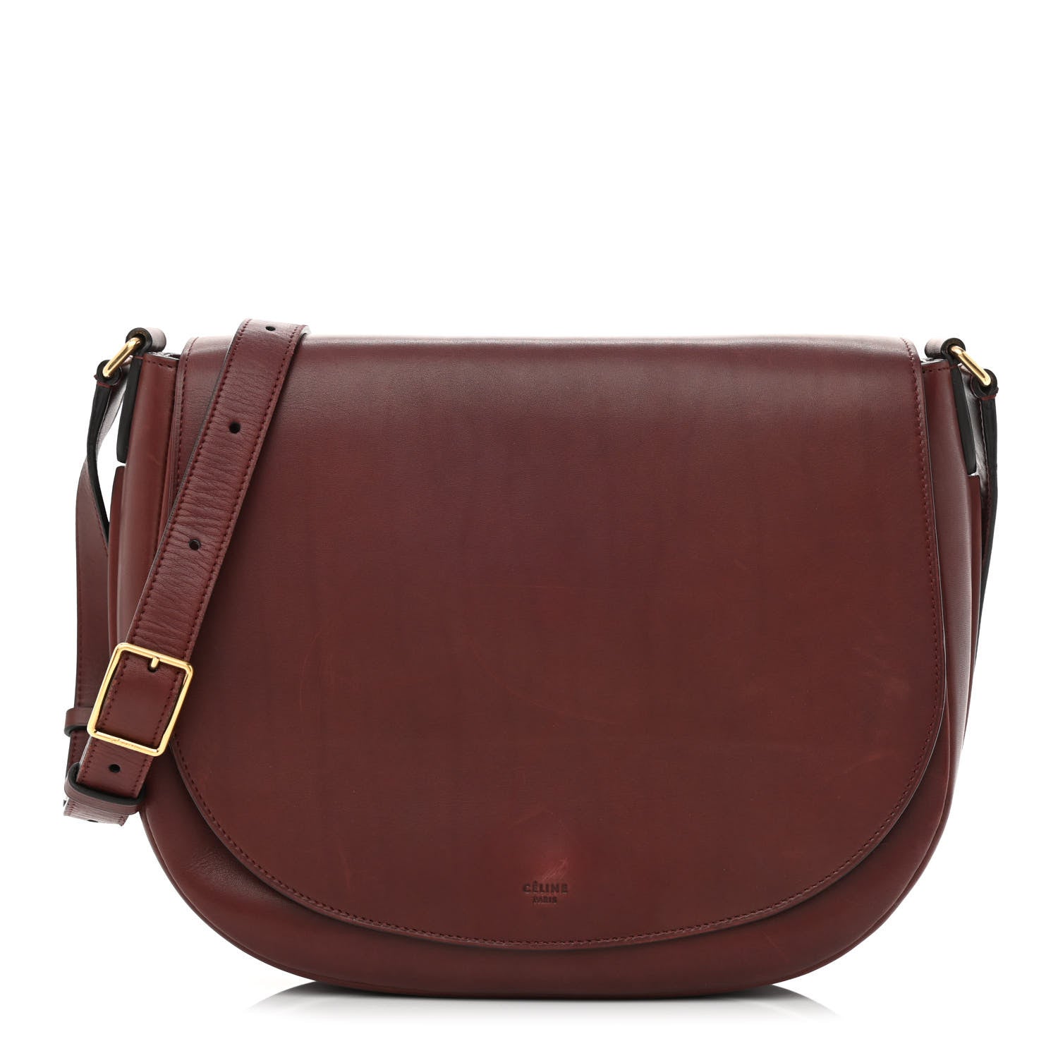 Celine Natural Calfskin Trotteur Messenger Bag Burgundy 1 of 11