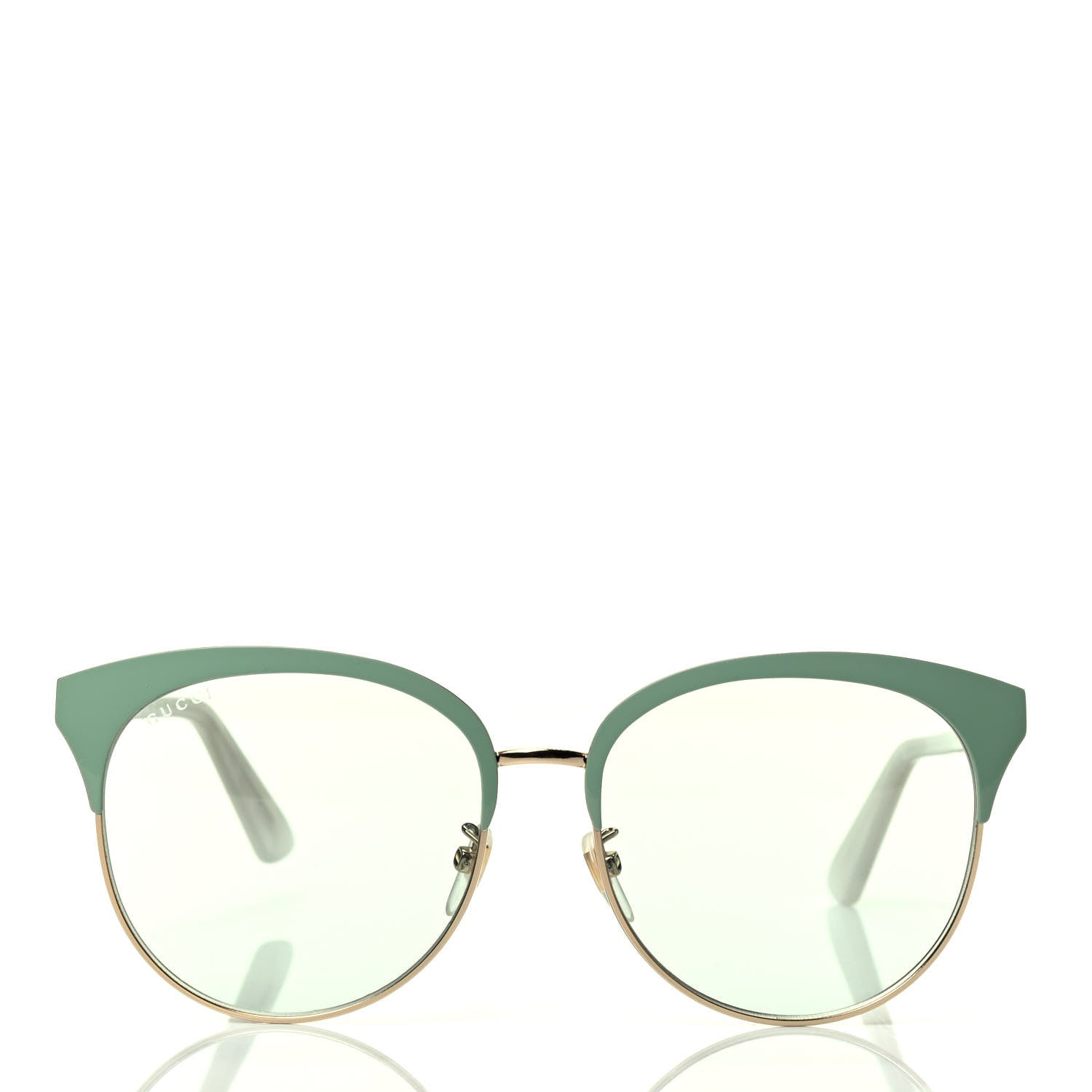Gucci Round Metal GG0246SA Sunglasses Light Green 2 of 5