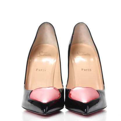 Christian Louboutin Patent Corafront 100 Pumps 39.5 Black Red 2 of 10