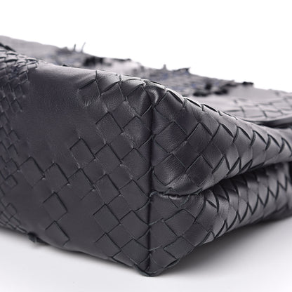 Bottega Veneta Nappa Ayers Intrecciato Top Handle Bag Black Light Grey 8 of 11