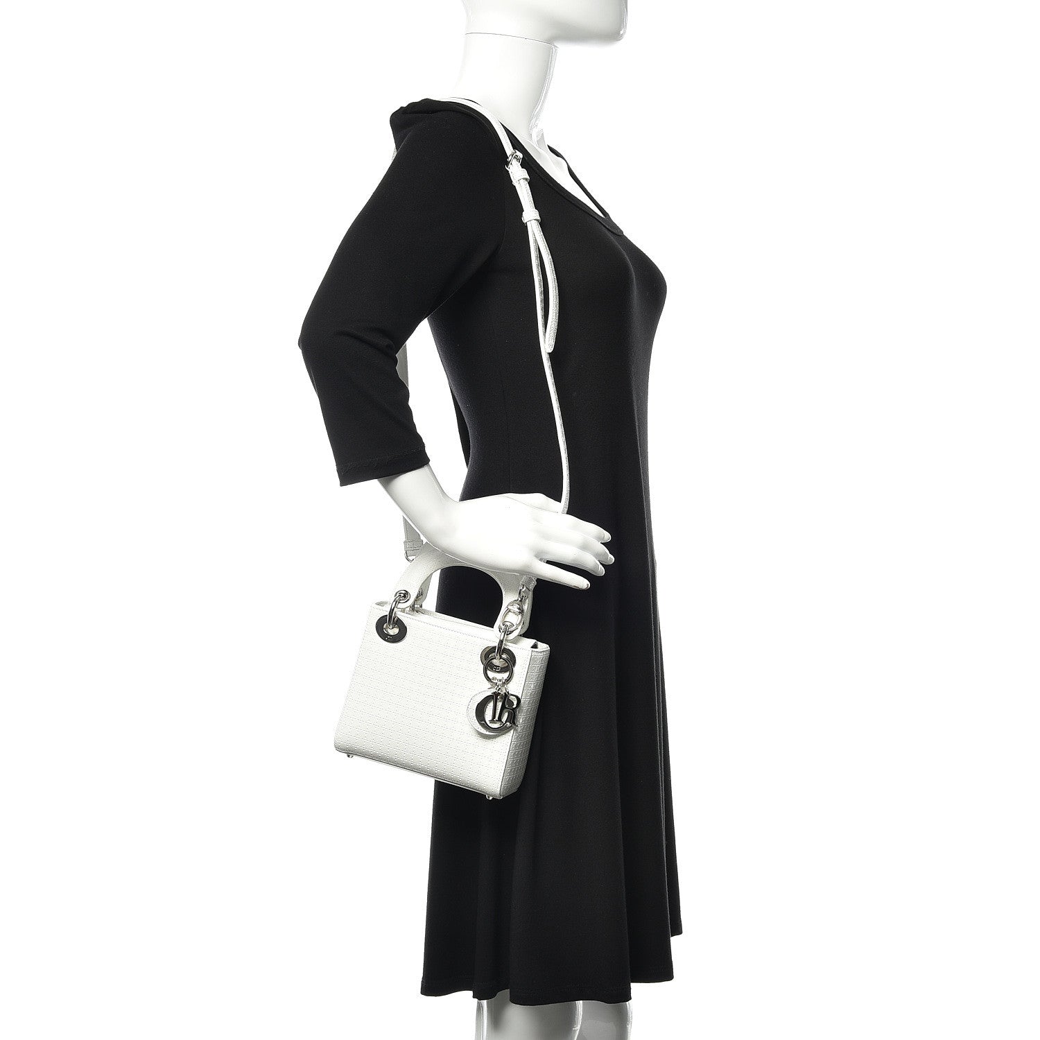Christian Dior Patent Micro-Cannage Mini Lady Dior White 2 of 13