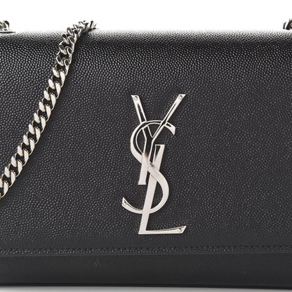 Saint Laurent Grain De Poudre Small Monogram Kate Satchel Black 9 of 9