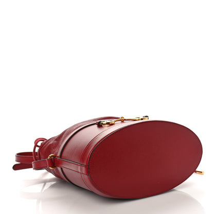 Gucci Azalea Sakai Calfskin Horsebit 1955 Drawstring Bucket Bag New Cherry Red 4 of 9