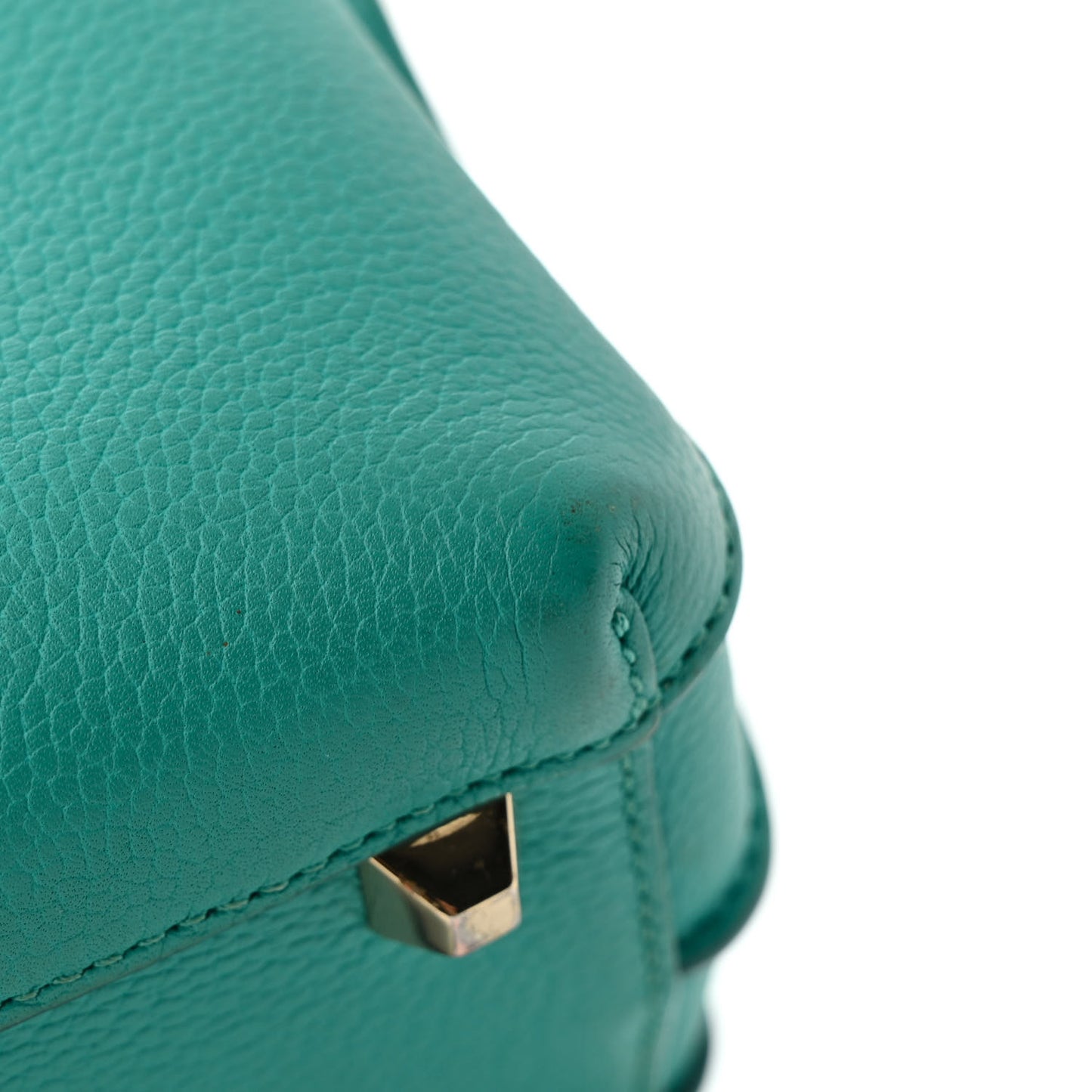 Grained Calfskin Mini Milla Tote Oasis Green