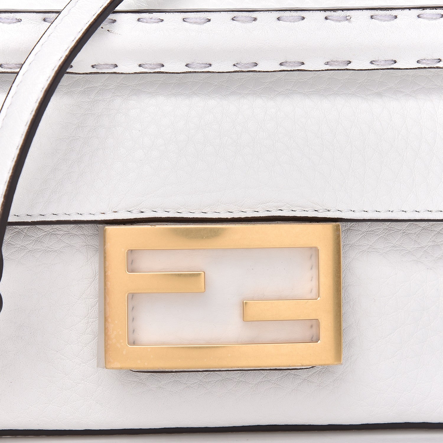 Fendi Cuoio Romano Mini Baguette White 9 of 11