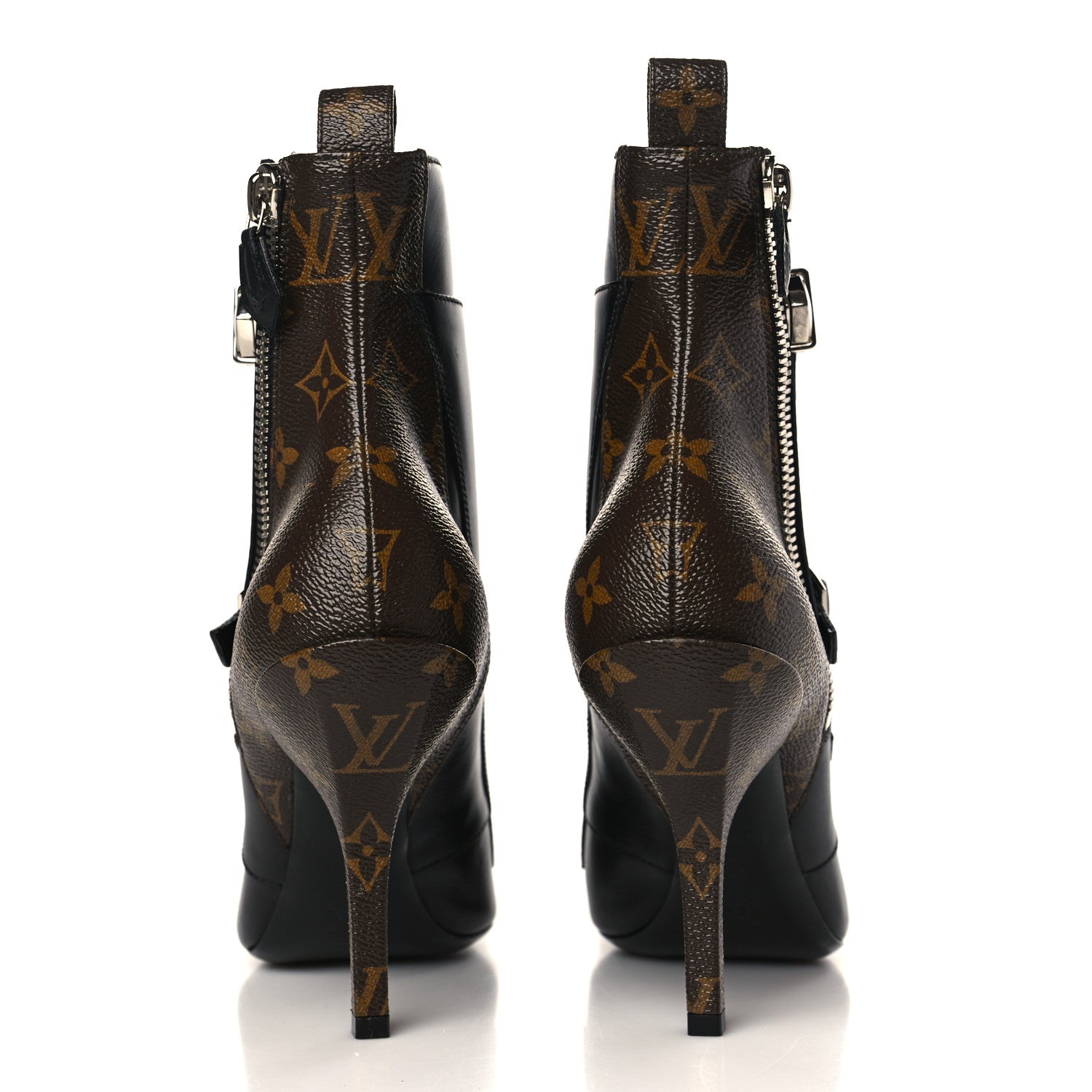 Louis Vuitton Calfskin Monogram Janet Ankle Boots 41 Black 5 of 8