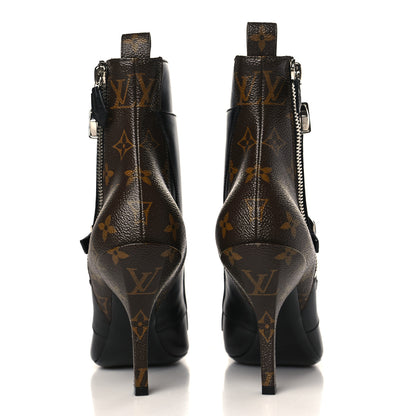 Louis Vuitton Calfskin Monogram Janet Ankle Boots 41 Black 5 of 8