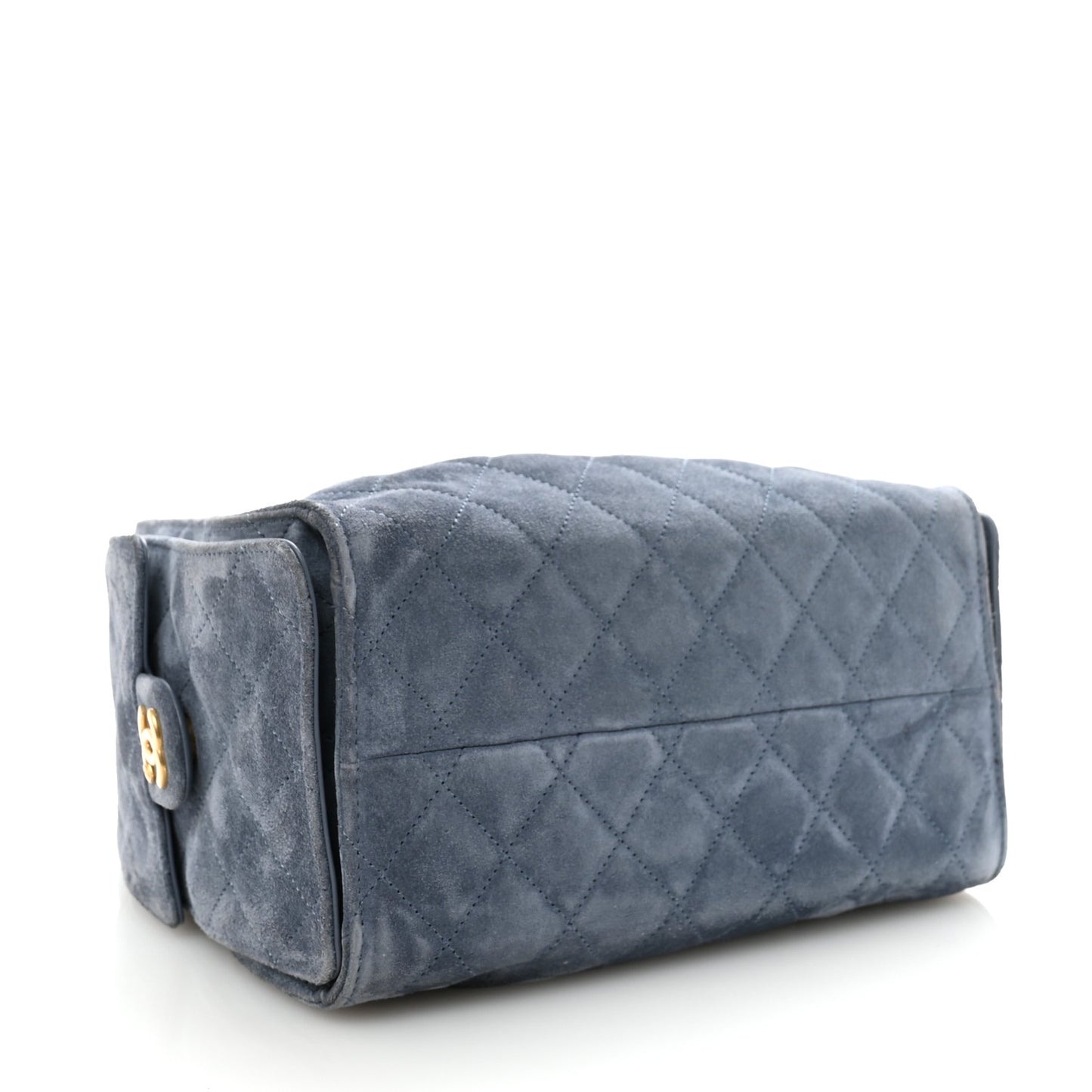 Suede Quilted Small Chanel 25 Handbag Blue