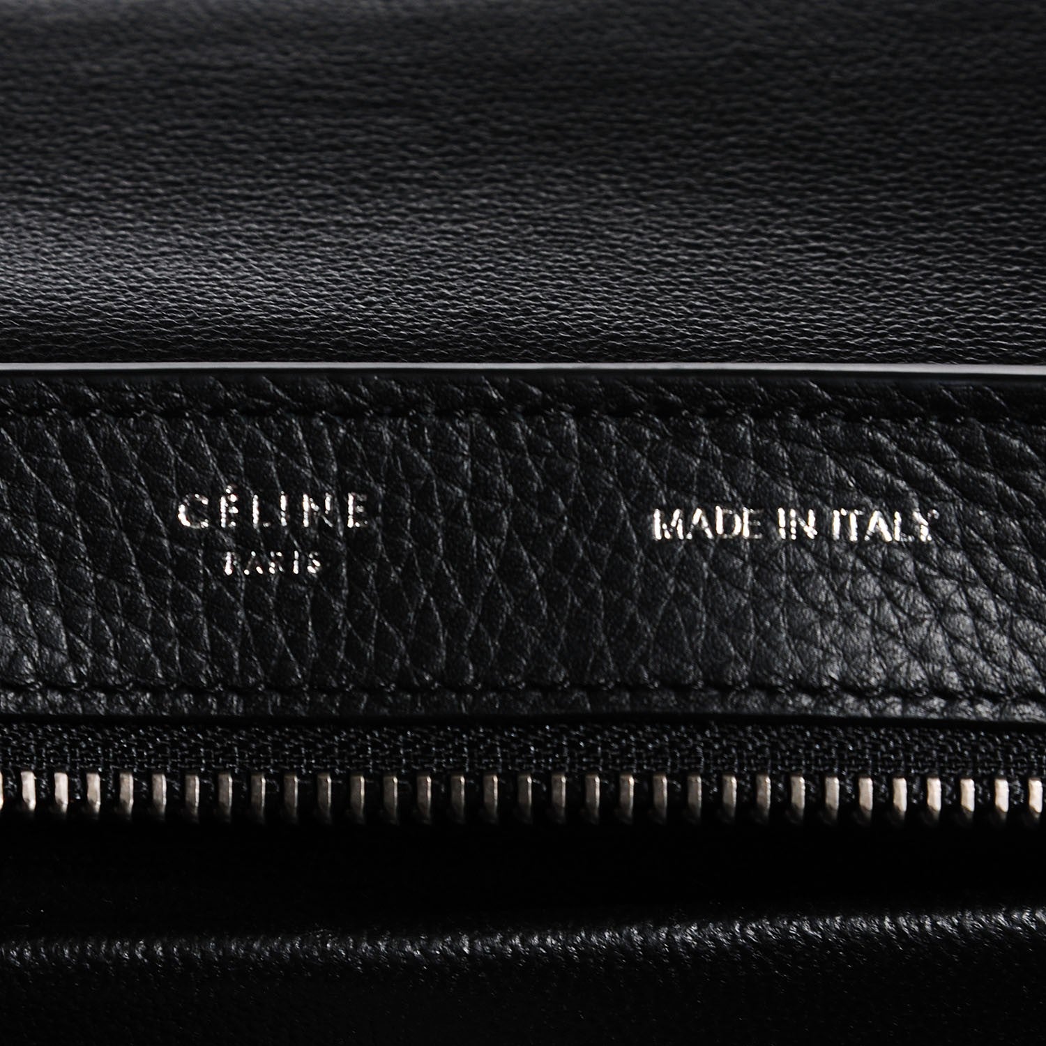 Celine Drummed Calfskin Suede Small Trapeze Black 7 of 8
