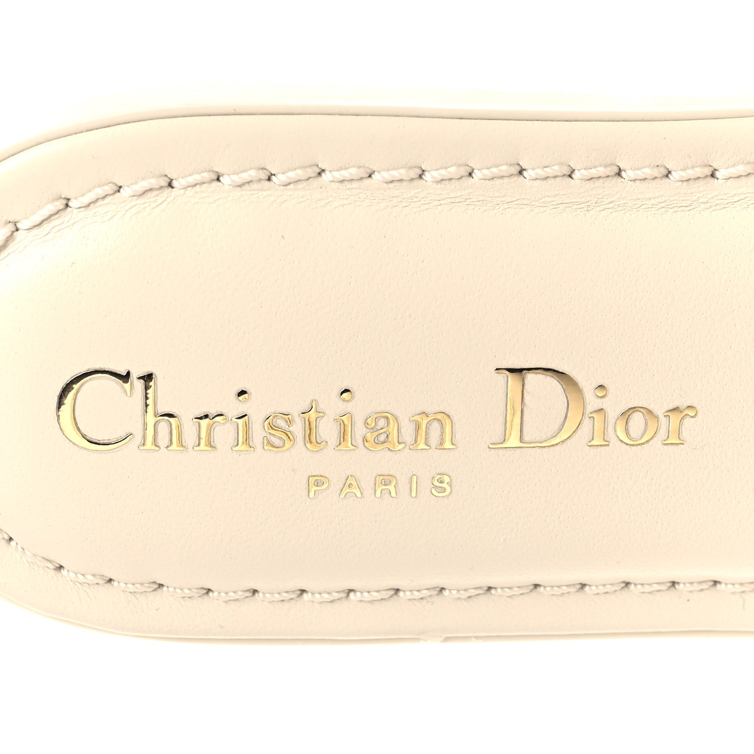 Christian Dior Lambskin Rubber Dioriviera Dioract Flat Slide Sandals 35 White 8 of 9