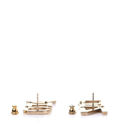 Chanel Metal Cha-Nel Logo Drop Earrings Gold 3 of 4