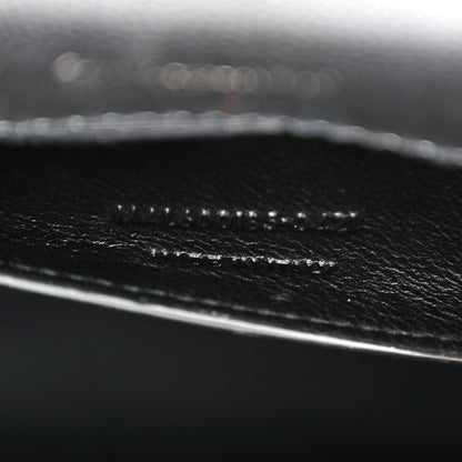 Saint Laurent Grain De Poudre Textured Mixed Matelasse Triquilt Medium Monogram Monochrome Satchel Black 7 of 11