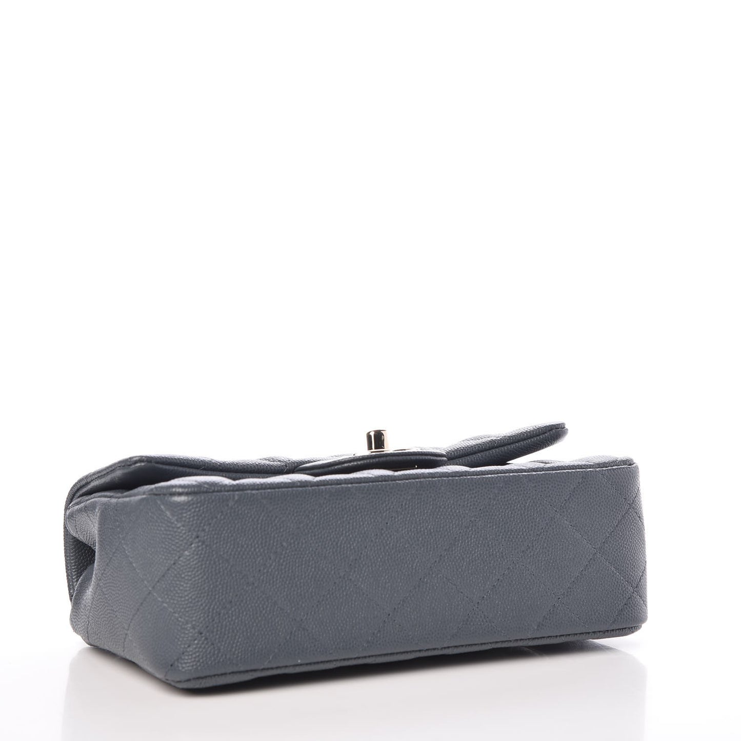 Caviar Quilted Mini Rectangular Flap Dark Grey