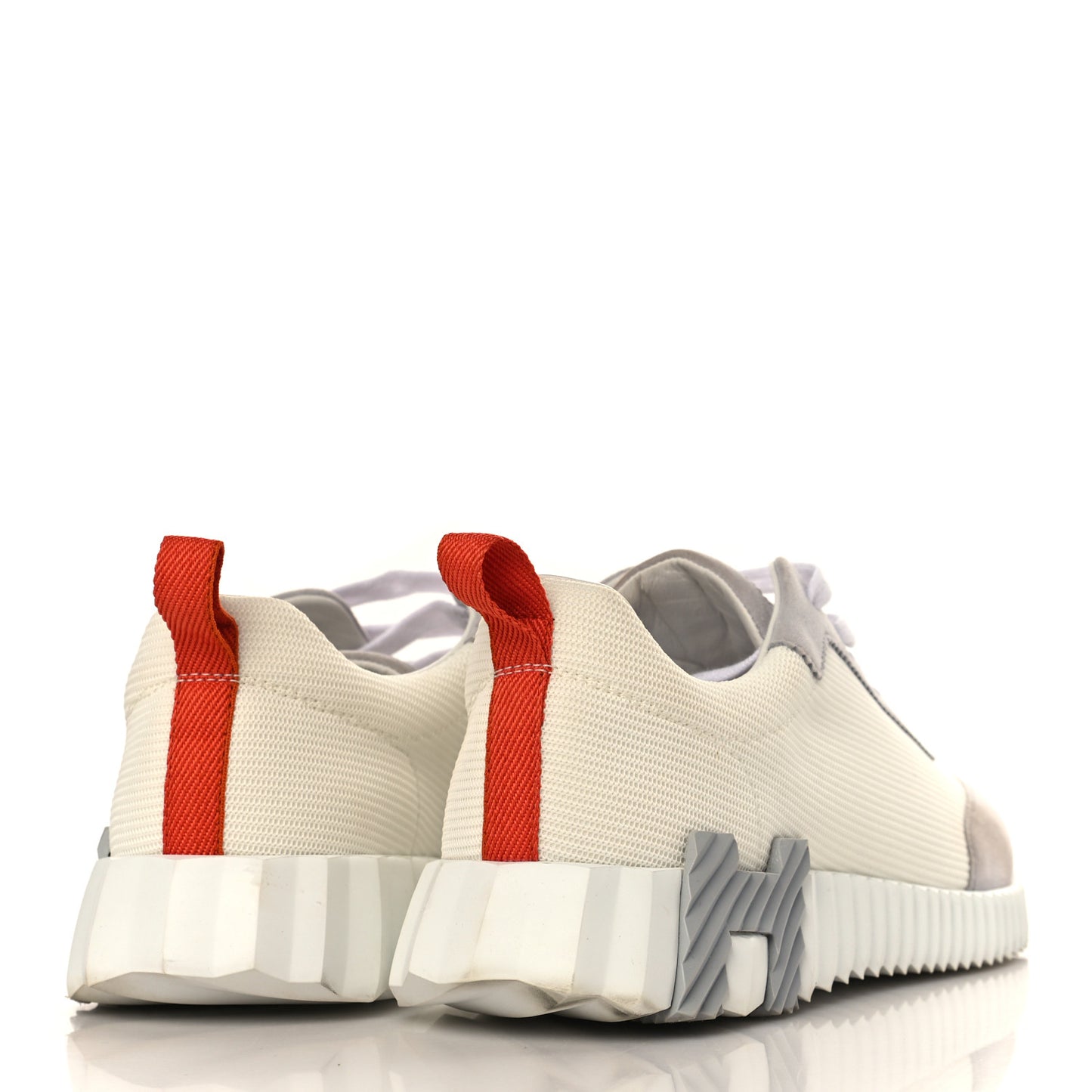 Technical Canvas Suede Goatskin Bouncing Sneakers 40.5 White Multicolor