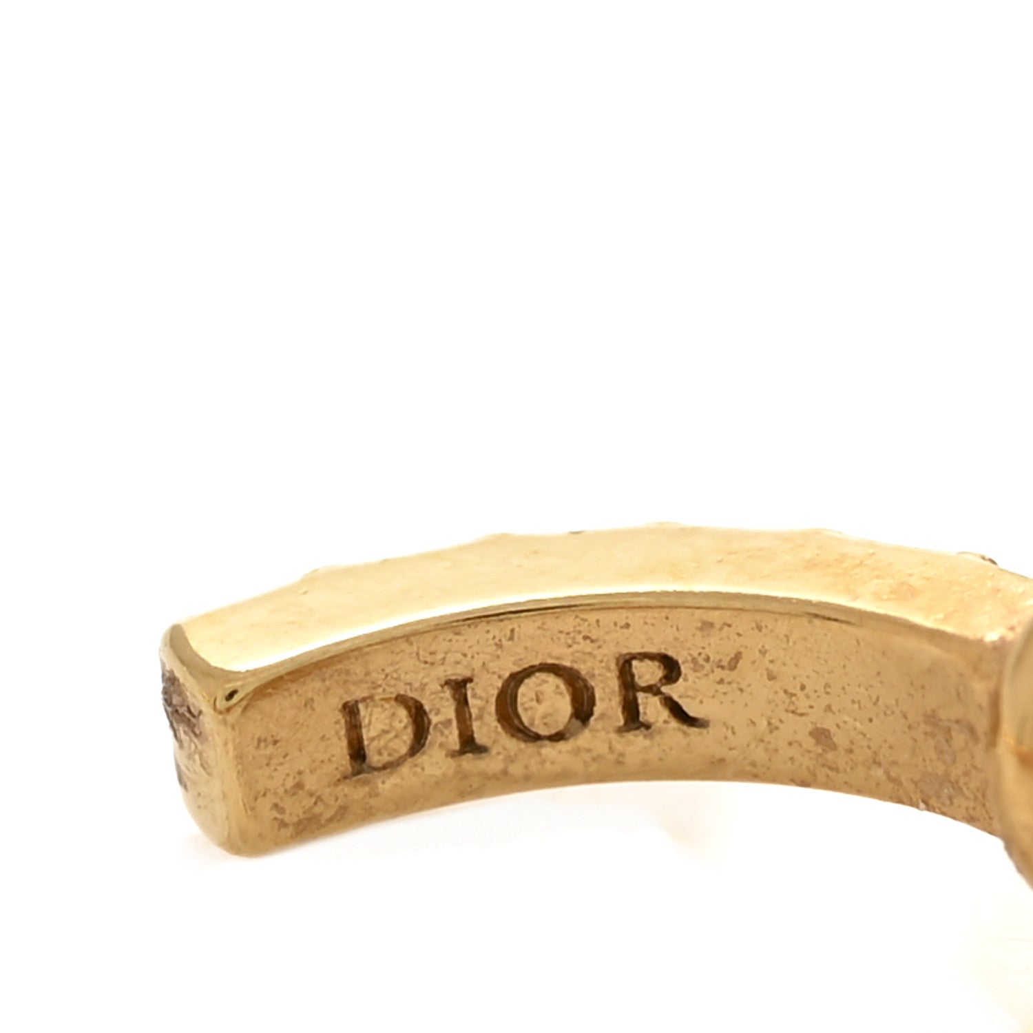 Christian Dior Crystal Clair D Lune Hoop Earrings Gold 4 of 4