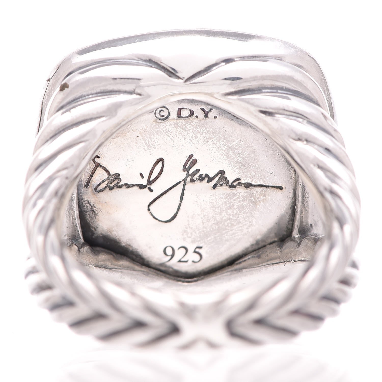 David Yurman Sterling Silver Diamond Labradorite 17mm Albion Ring 54 7 6 of 6