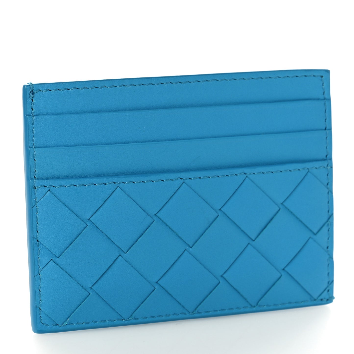 BOTTEGA VENETA Nappa Intrecciato Card Case Pool
