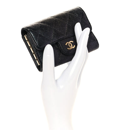 Chanel Iridescent Caviar Quilted Classic 4 Key Holder Wallet Black 2 of 9