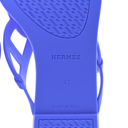 Hermes Rubber Womens Egerie Sandals 41 Bleu Outremer 6 of 7
